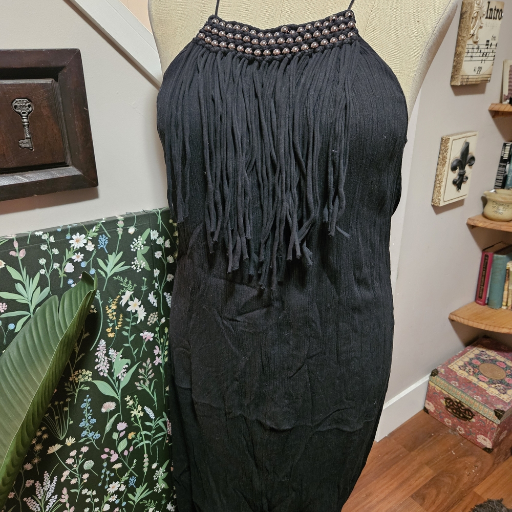 Denim & Supply Ralph Lauren Black Embellished Maxi Dress